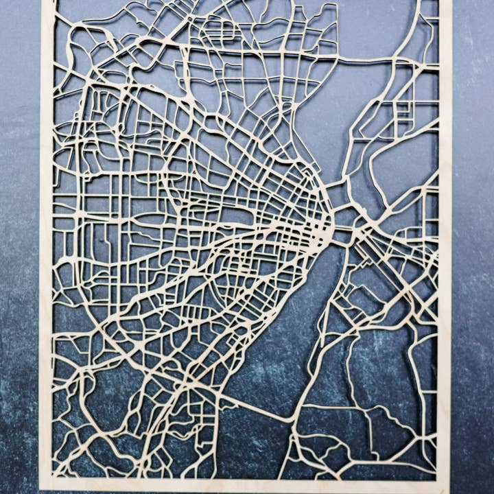 Carte de découpe laser de la région du métro de Saint-Louis pour la vente par Roaming Druggist Shop