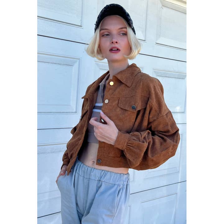 CORDUROY CROP SHACKET for wholesale by Mapcie