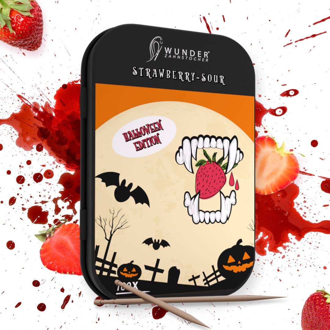 Wunder Zahnstocher – wholesale Tandpetare – Wonder tandpetare Halloween Ed. 'jordgubbsura' 10er Dis.1