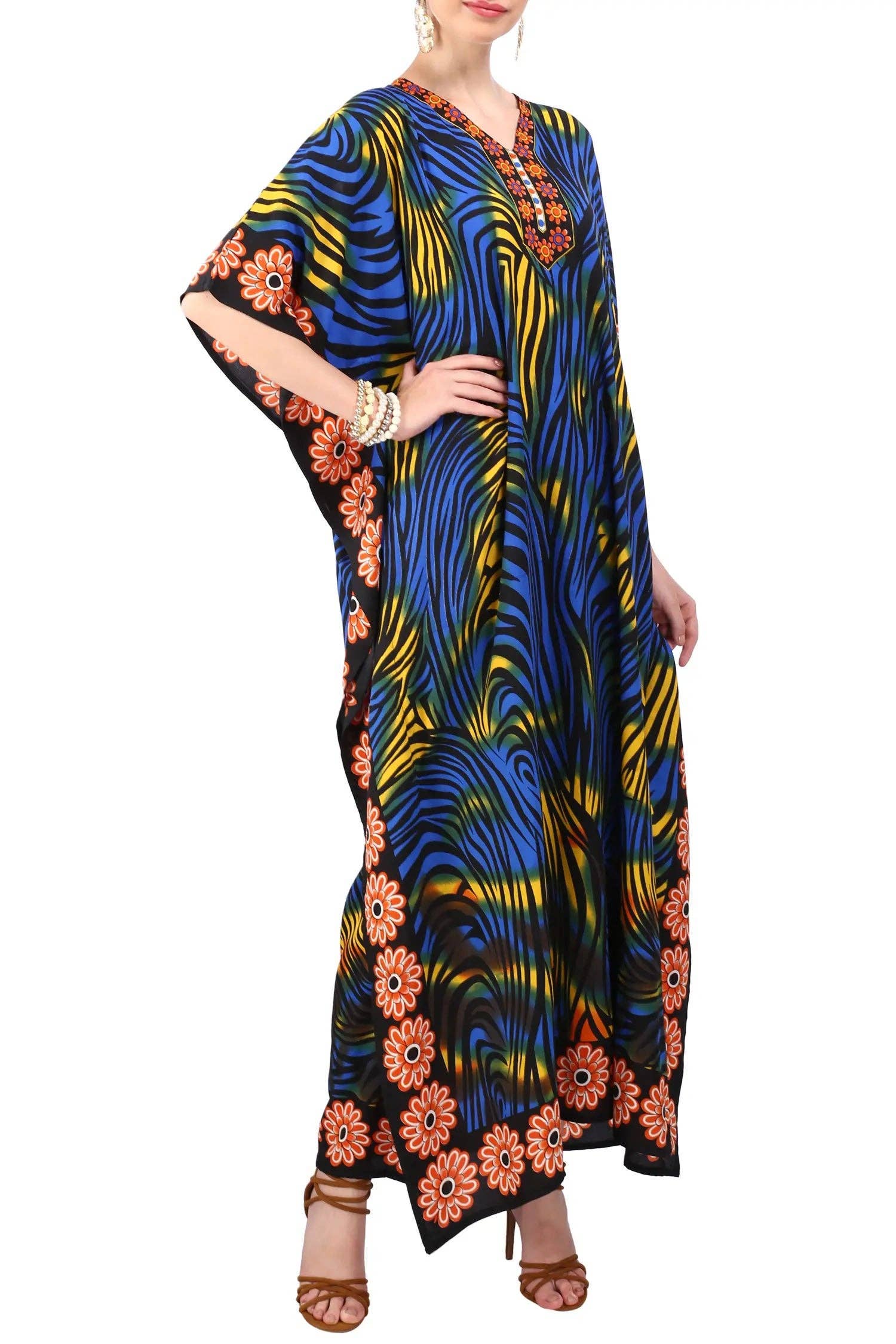 Miss Lavish London - Wholesale Kaftan - Women's - Women Long Kaftan Summer Caftan Dress, 2 Colors S-3XL, 6011