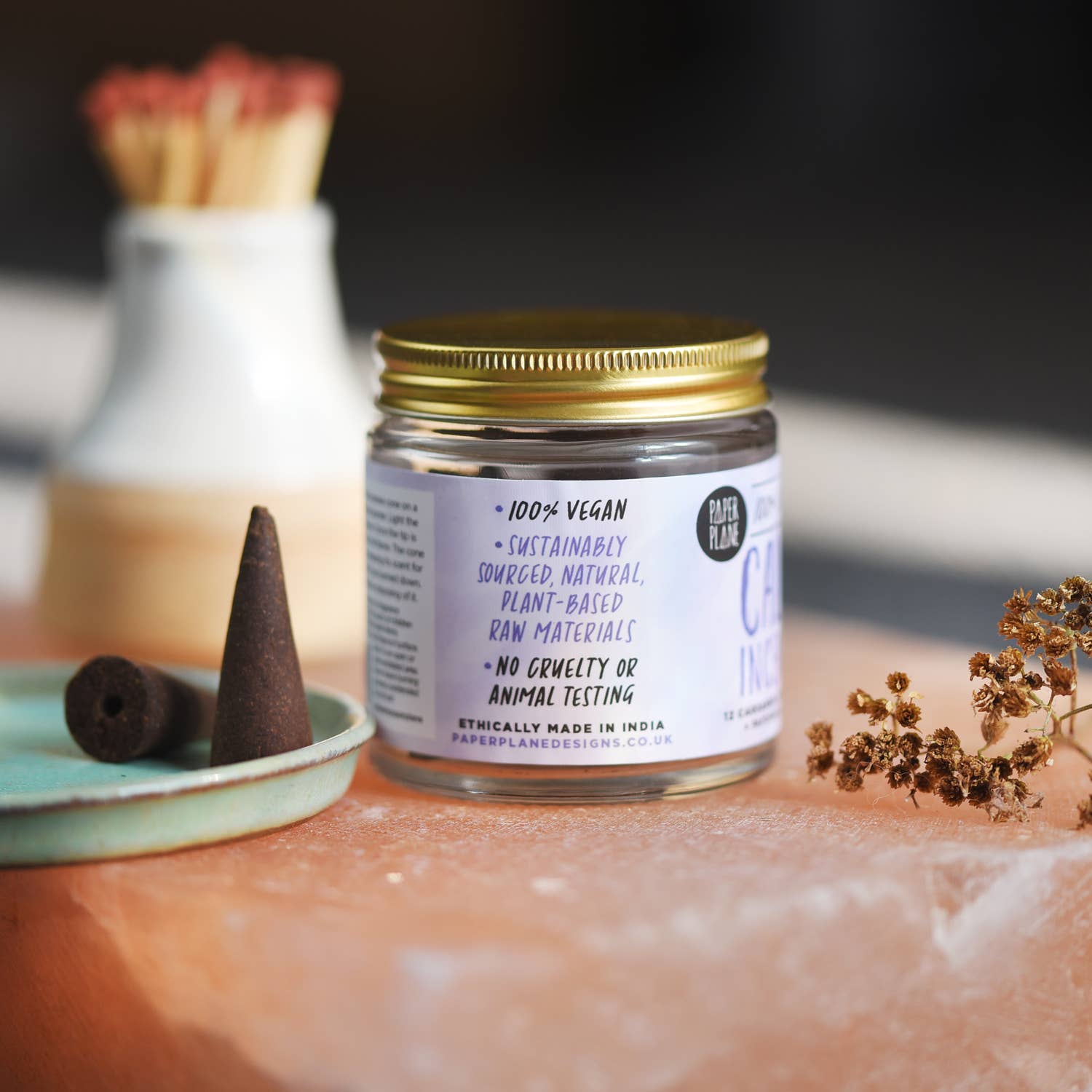 Paper Plane – wholesale Incense – Calm Incense Jar of Incense Cones - plant based, vegan1