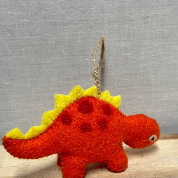 Funky Yak Ltd - Vendita all'ingrosso Decorazione - Dinosauri in feltro di lana fatti a mano con corda di juta, Nepal5