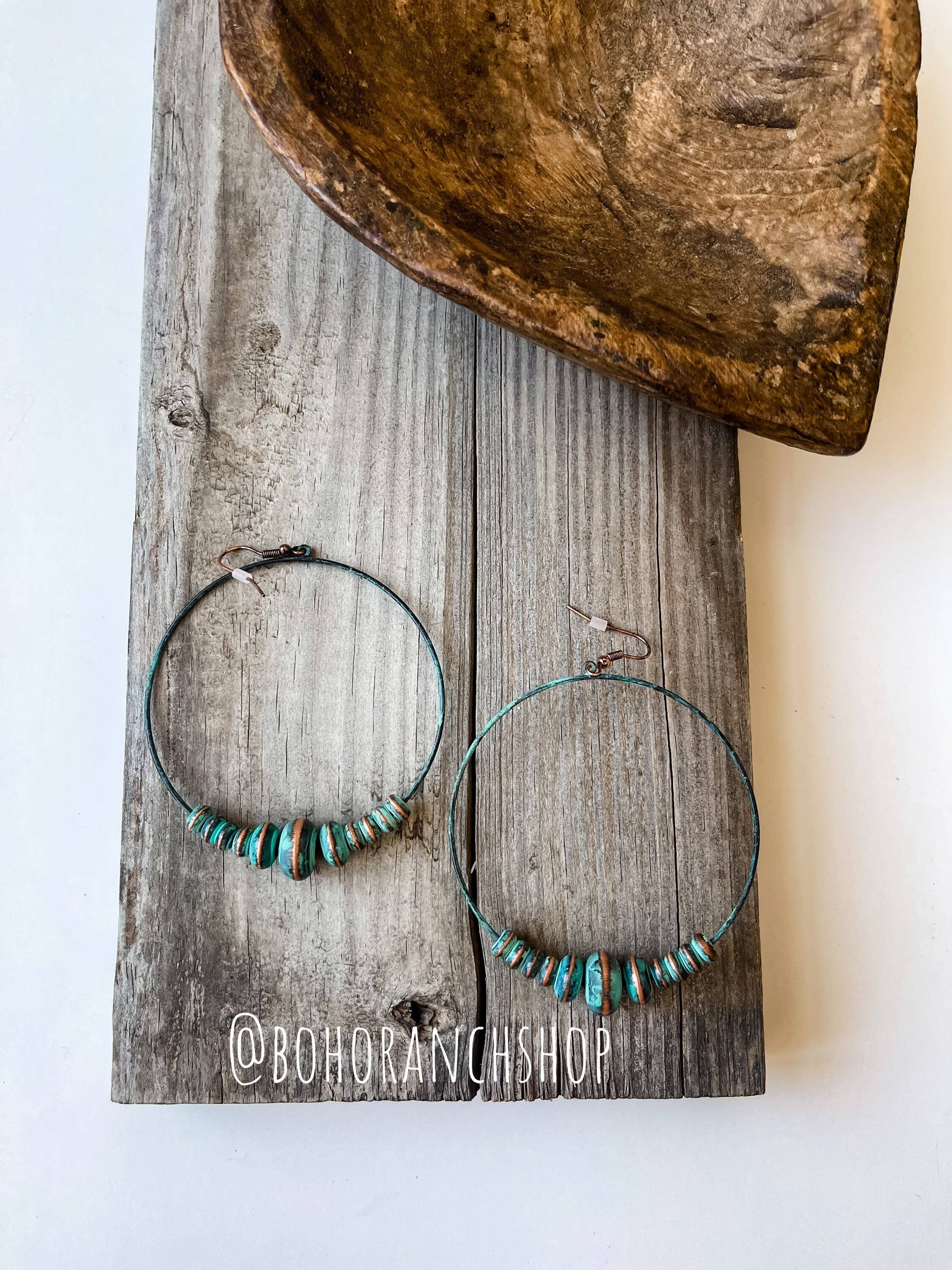 Boho Ranch Shop – wholesale Hoop earrings – Western Navajo Bead Hoop Earrings5