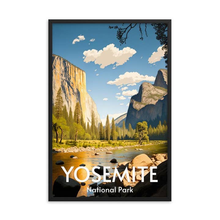 Yosemite National Park Framed poster for wholesale by Wander Trails