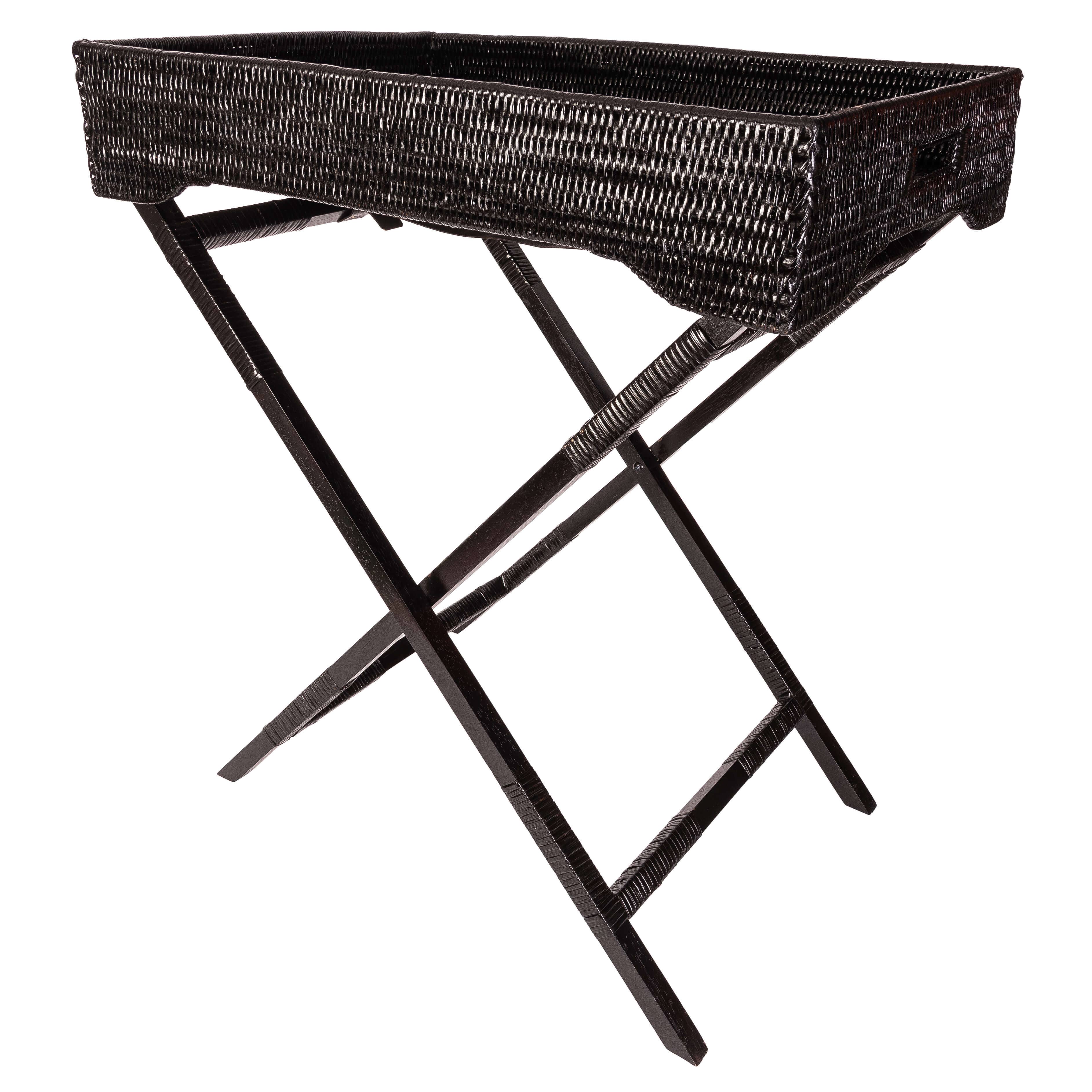 Artifacts Trading Company - Wholesale Serving Tray - Rattan Butler Tray Table – Folding Serving Table4