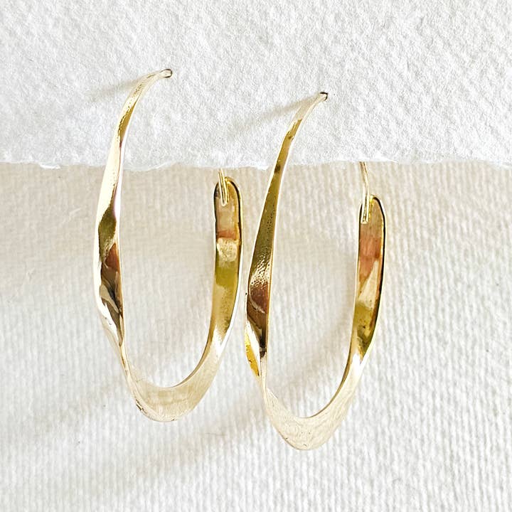 Bisjoux - Wholesale Hoop Earrings - Brass twisted ribbon design hoop earrings handmade 3