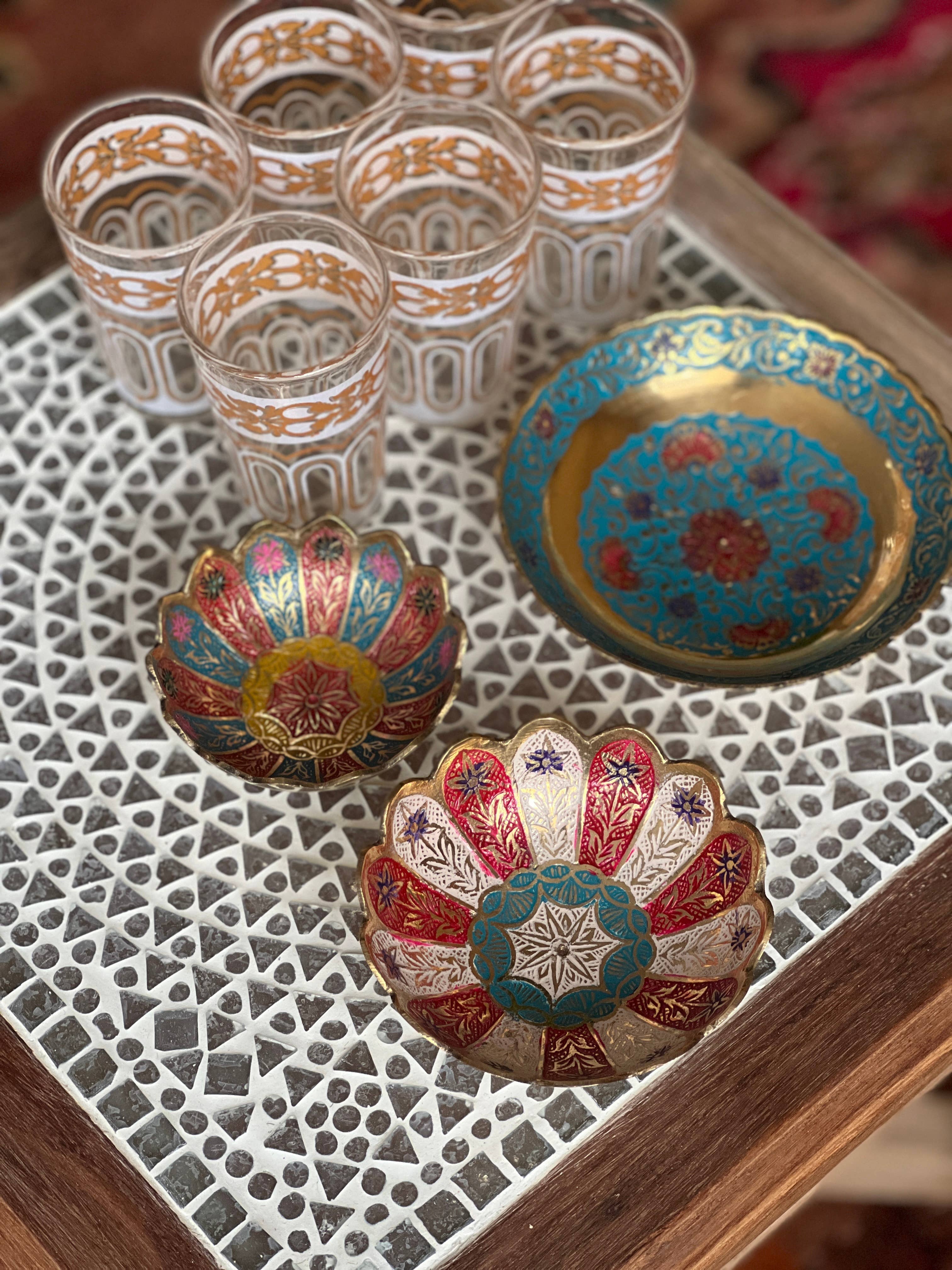 Tamegrouteshop - Vendita all'ingrosso Ciotole/Piatti decorativi - Ciotole marocchine dipinte a mano in rame6