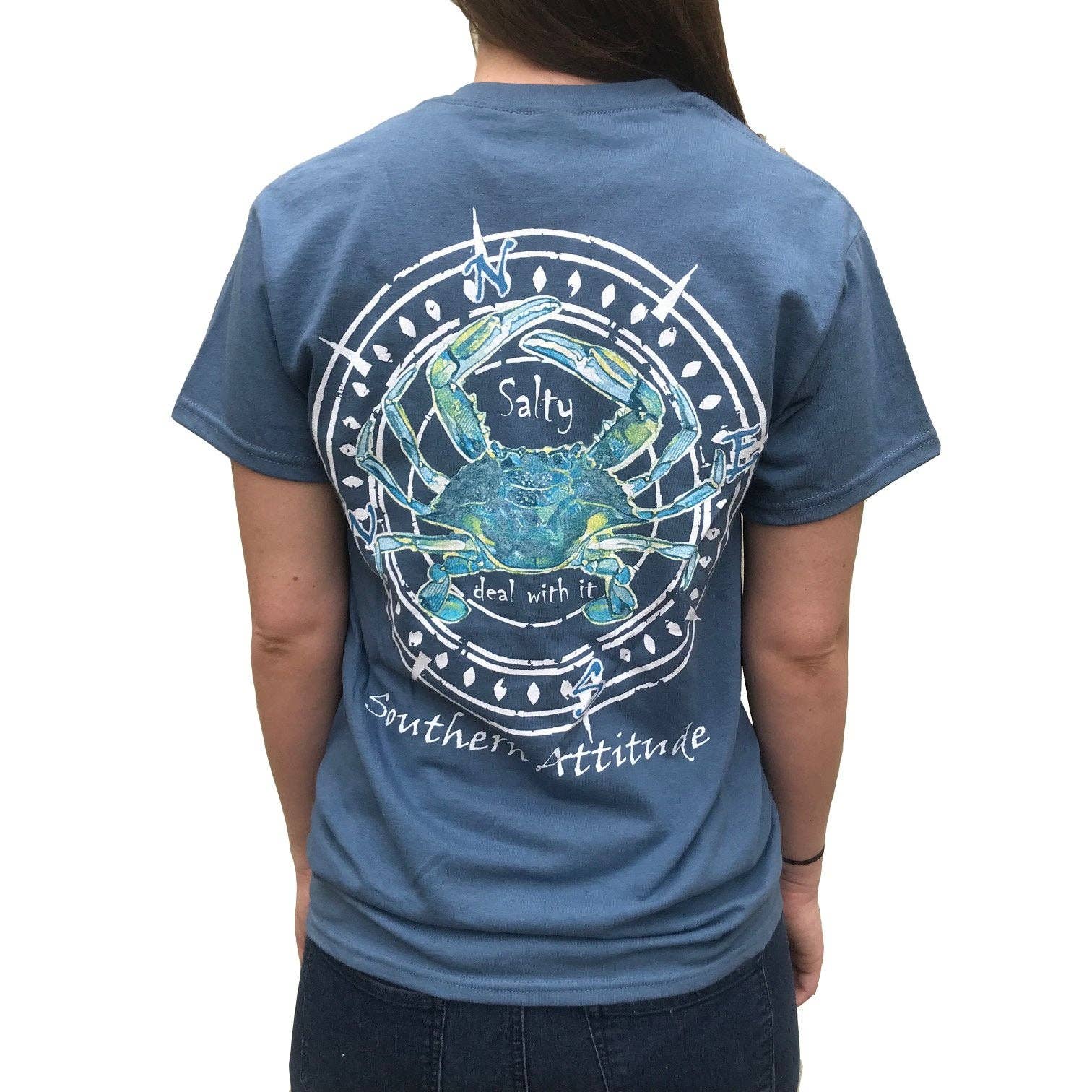 Southern Attitude - Wholesale Screen Printed T-Shirt - Men's - S-183 Crab - Indigo1