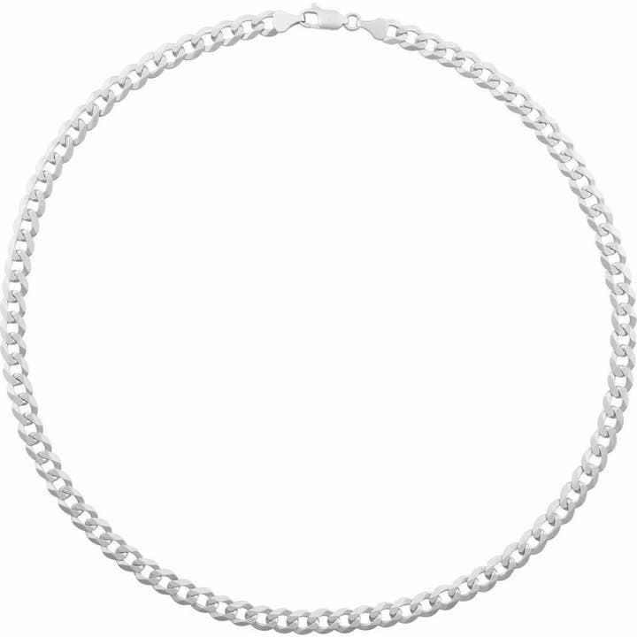 Italian Sterling Silver 6.25mm Flat Curb Chain / Bracelet for wholesale by International Excellence