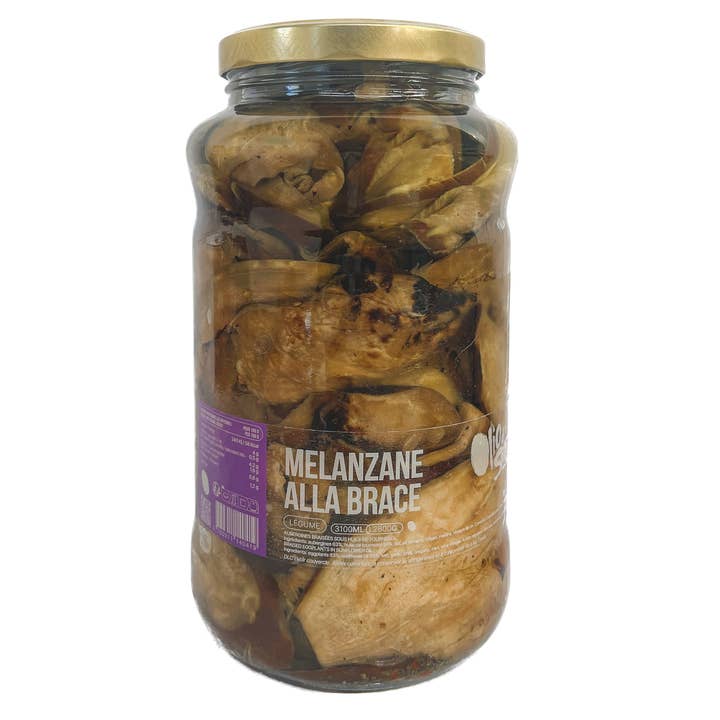 OLIO DI SERRA - Wholesale Pickled Vegetables - Grilled Eggplants - Braised eggplants in sunflower oil (2800g)