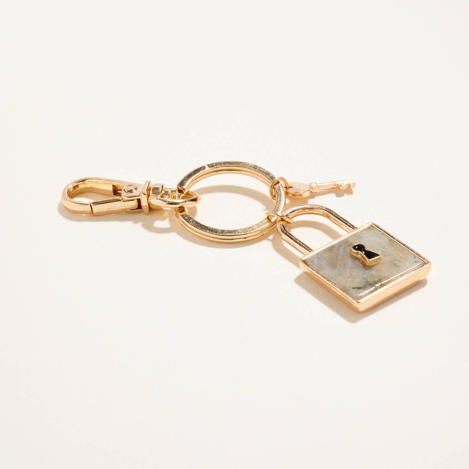 Designature New York - Wholesale Keychain - Unisex - Square Lock Shaped Semi Precious Stone Keychain12