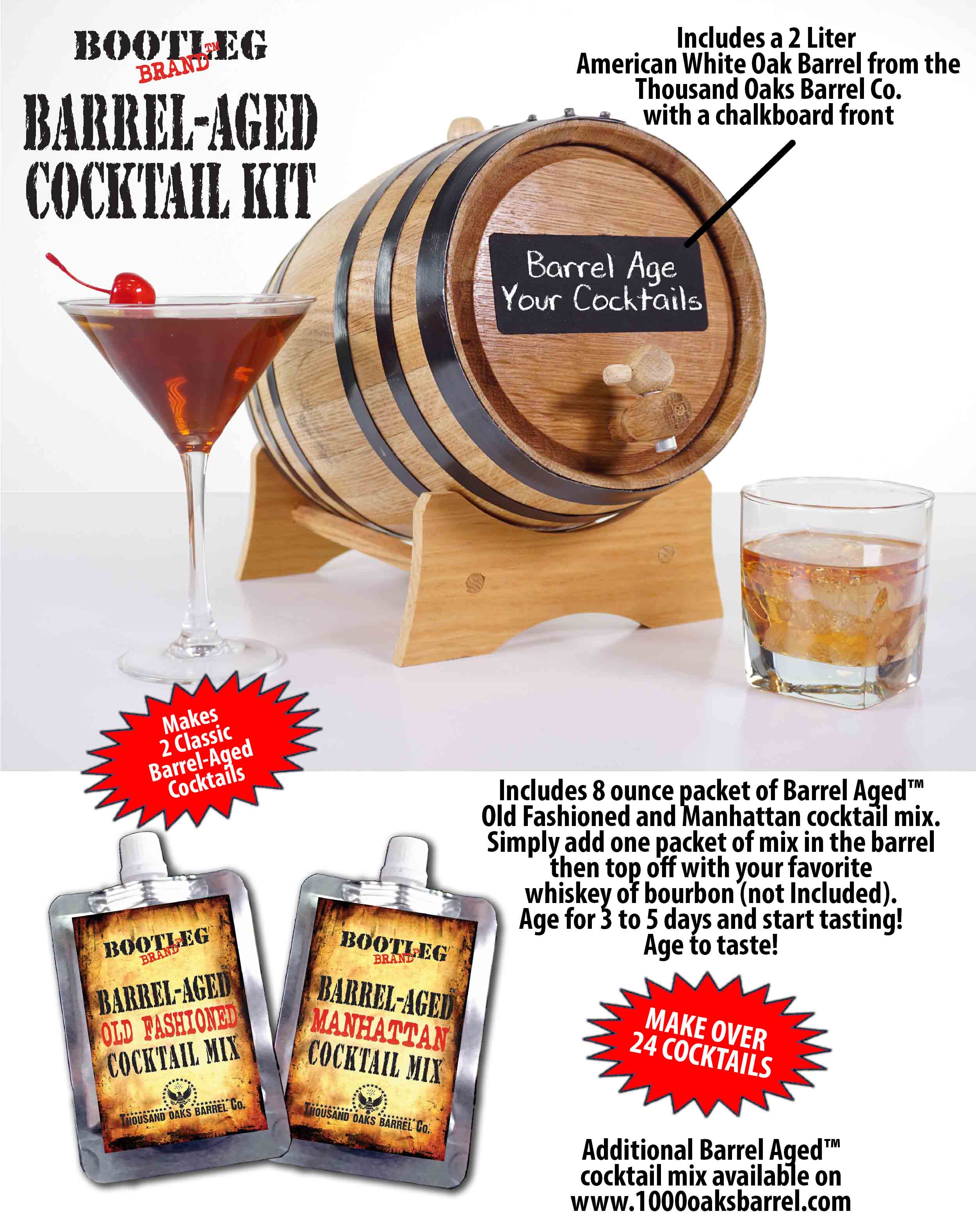 ThousandOaksBarrelCo. - Vente Kit de fabrication de boisson - Kit à cocktails vieilli en barrique6
