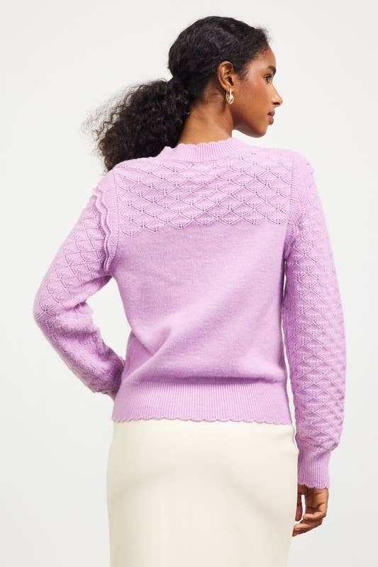 SKIES ARE BLUE - Vente Pull en maille – femme - Pull en maille ajourée à manches longues8