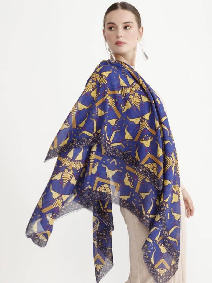 Châle en coton et soie, collection MARE pour la vente par FAD Fashion Art Design