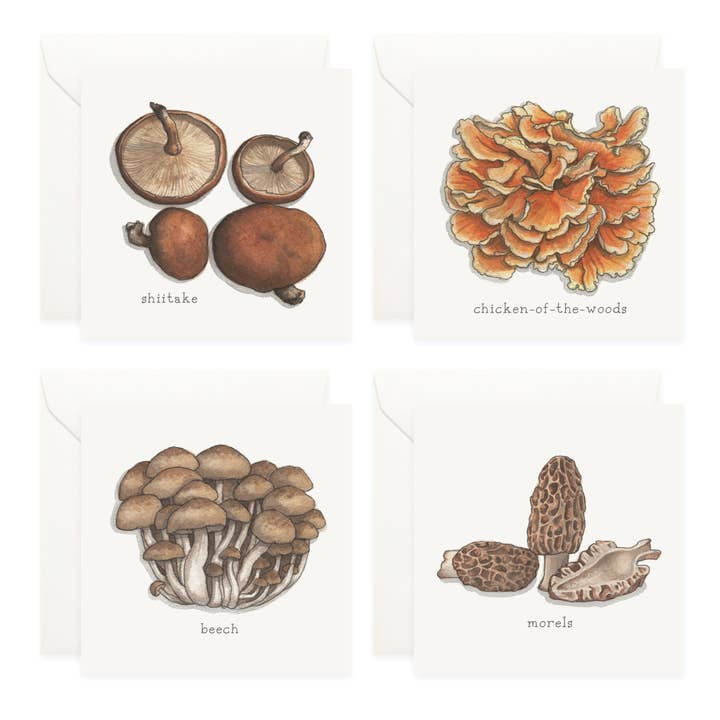 Yeesan Loh - Wholesale Stationery/Notecard Set - Mini Cards Set / Mushrooms2