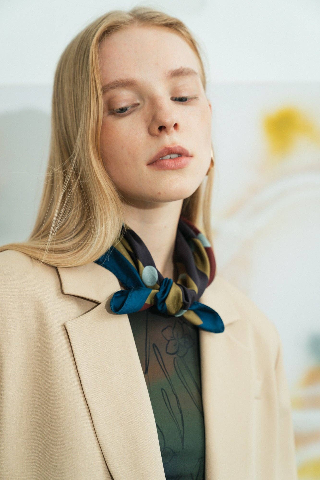 "Pandita the Dog" Silk Bandana - Coffee for wholesale on Faire8