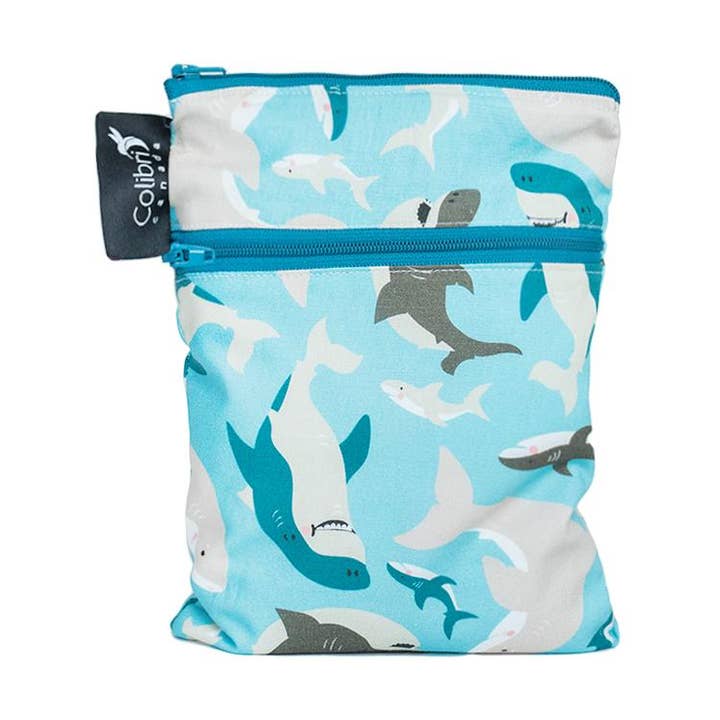 Sharks Mini Double Duty Wet Bag for wholesale by Colibri Canada