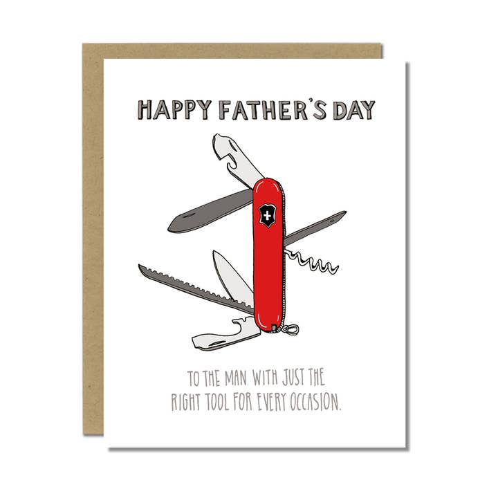Swiss Army Knife Father's Day Card for wholesale by Sloe Gin Fizz
