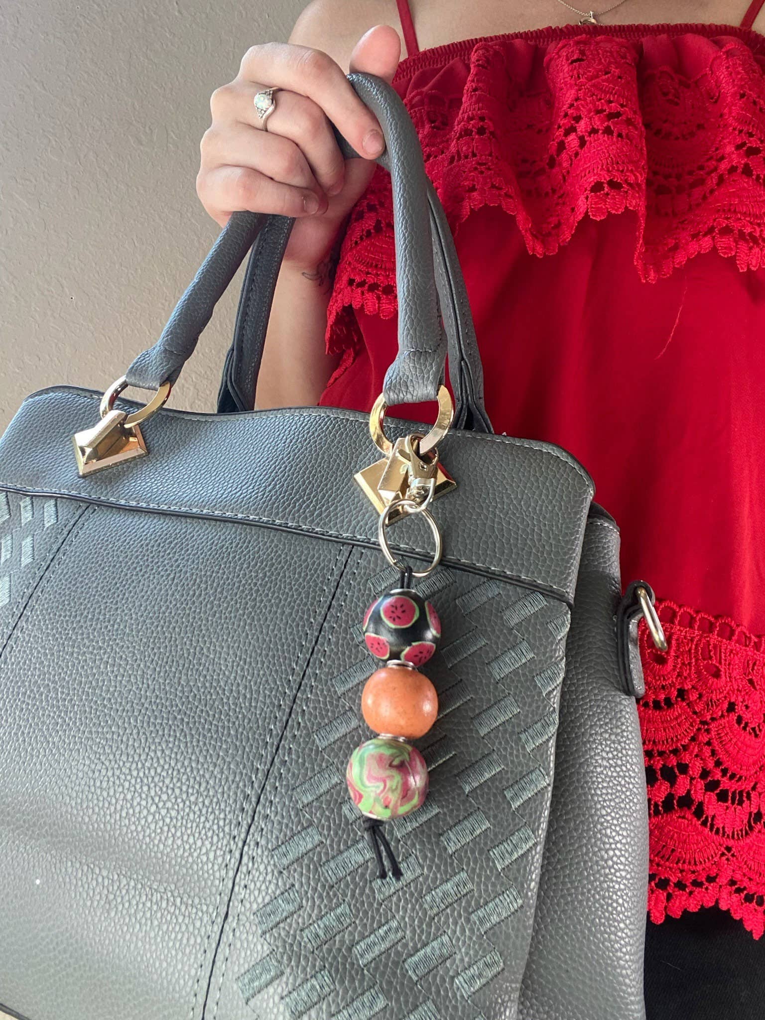 StayTay Store – wholesale Keychain – Women's – Summelon | Polymer Clay Keychain | Purse Accessory | Zipper Pull  | Keychain For Purse | Backpack Zipper Keyring1