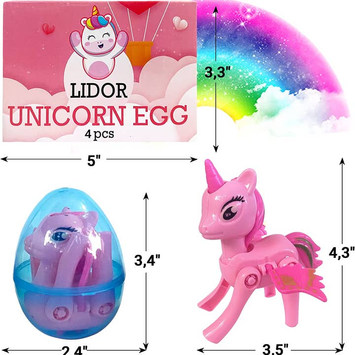 Lelaffet – Großhandel Spielzeugset – Kinder – Überraschungseier mit Spielzeug im Inneren des Osterstrumpfes Stuf Unicorn