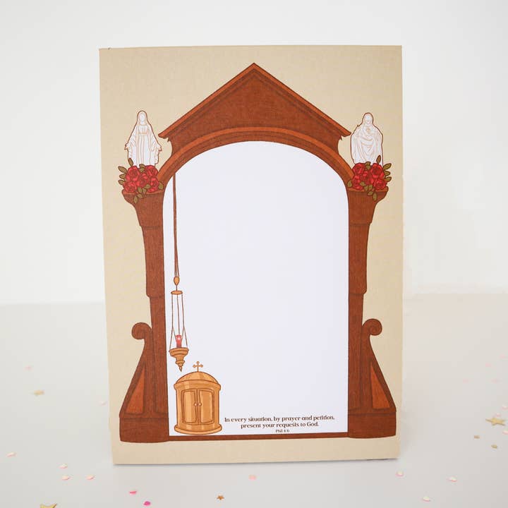 Adoration Chapel Prayer Notepad for wholesale by Peony&June Illustration