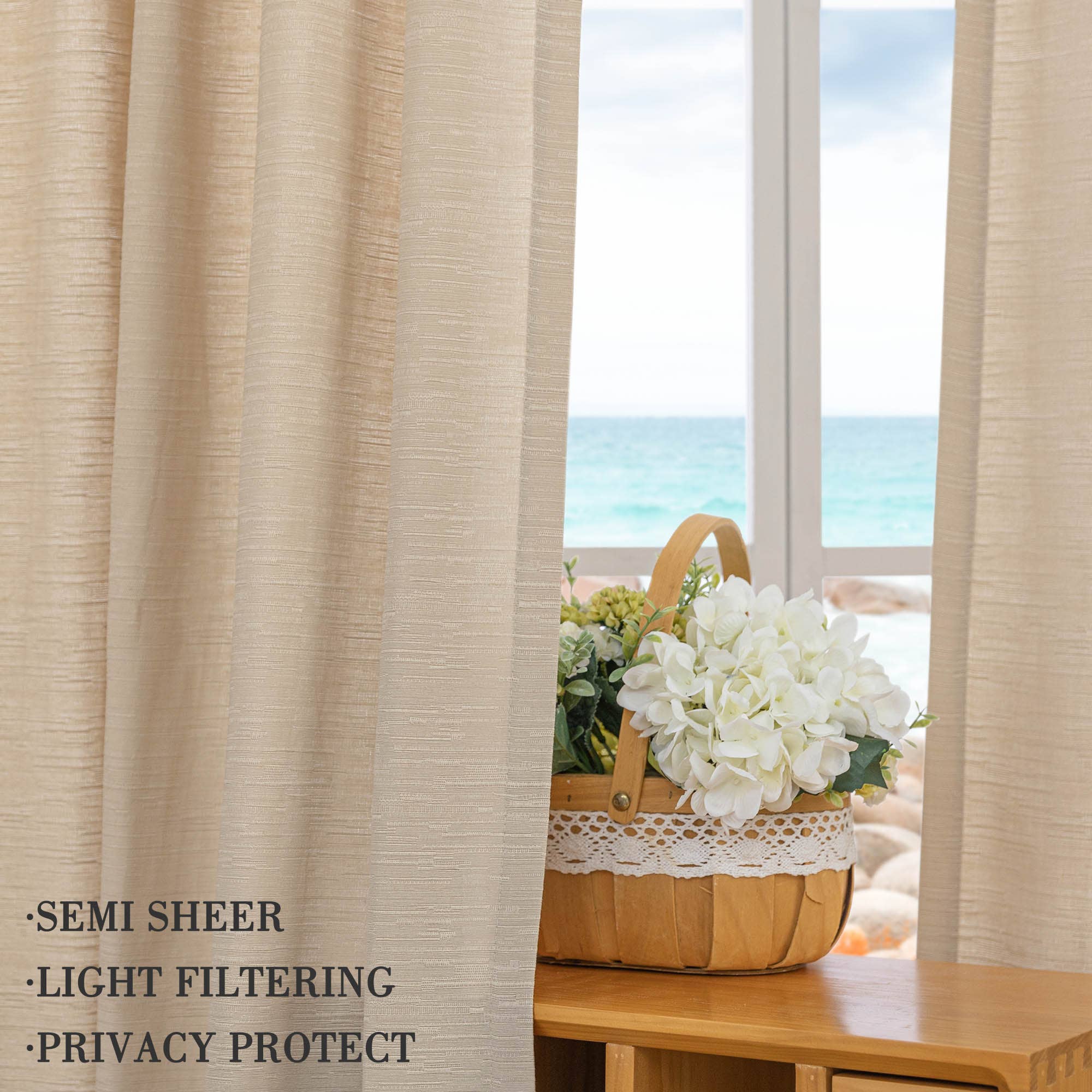 Awesome Home - Wholesale Curtain - Cotton Blend Light Filtering Back Tab Curtains (2 Panels)40