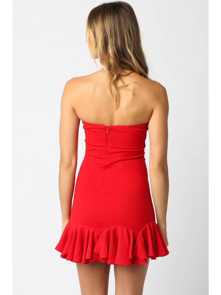 Olivaceous – wholesale Klänning - Dam – Emilie volangklänning8