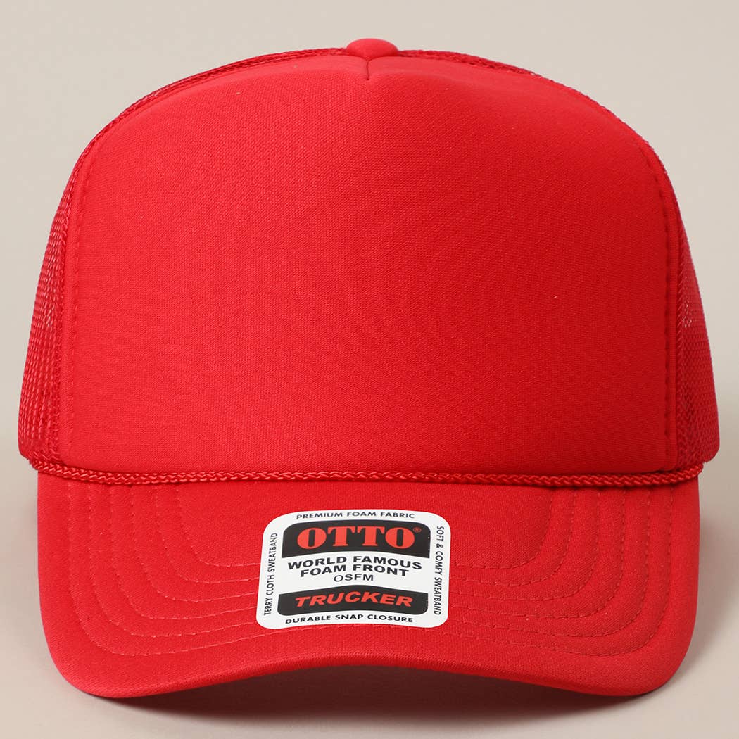 Fashion City - Wholesale Trucker Hat - Unisex - Solid Color OTTO 5-Panel Foam Mesh Back Trucker Hat43
