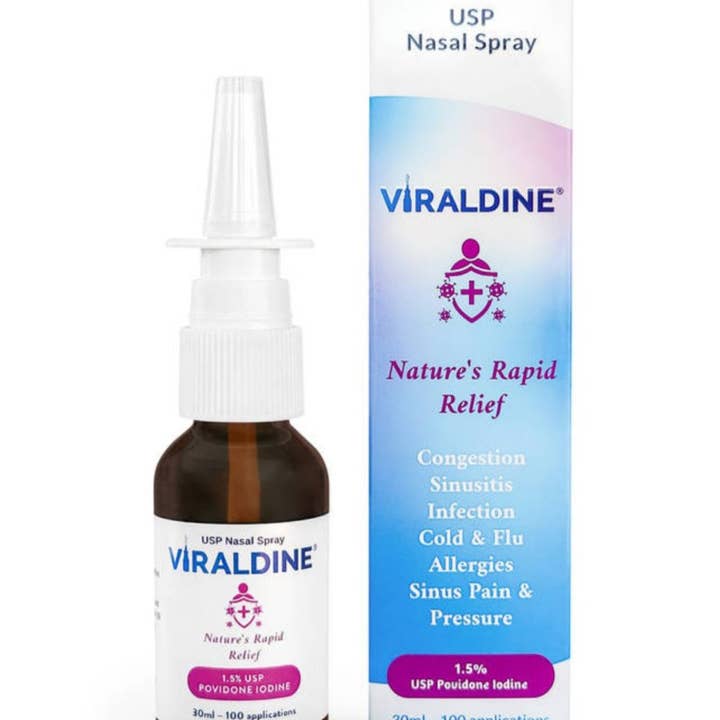 Viraldine - Wholesale Nasal Care - Viraldine 1.5% Povidone-Iodine Nasal Spray Allergy Cold Flu10