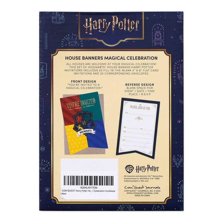 Conquest Journals - Wholesale Invitations - Harry Potter Hogwarts Banners Blank Invitations (20-Pack)6