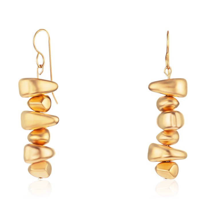 LILA -Long plated dangle earrings for wholesale by Niv Jewelry