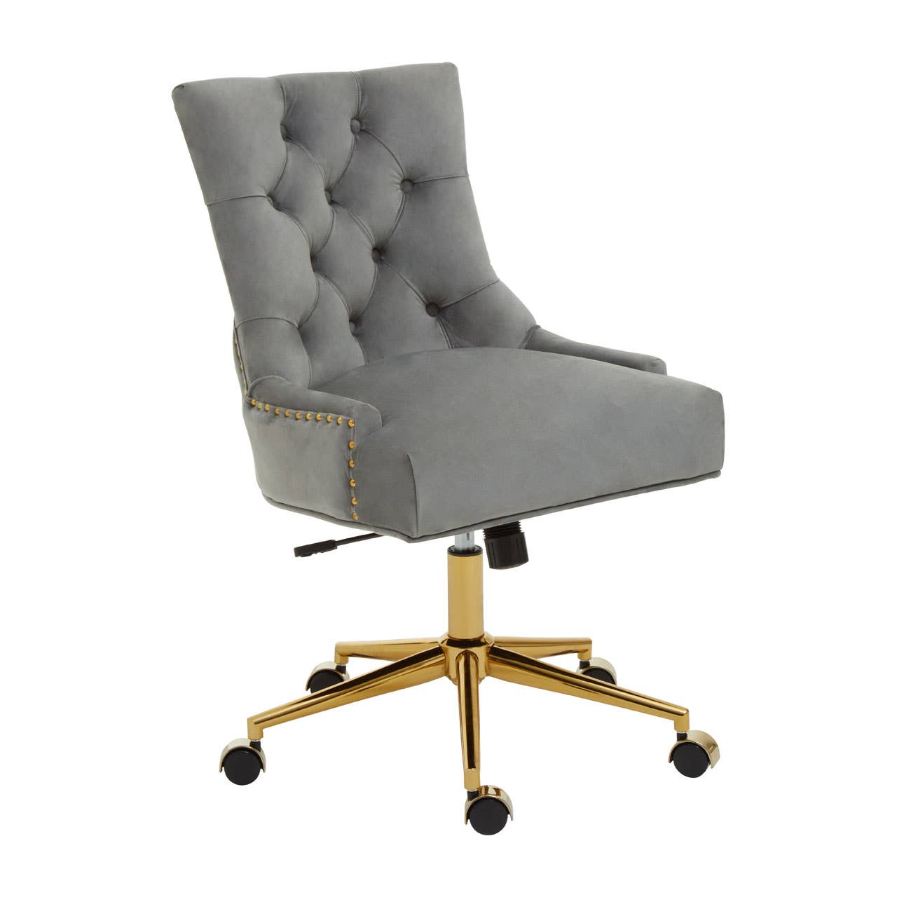 Fifty Five South – wholesale Chair – Anita Grey Velvet Office Chair1