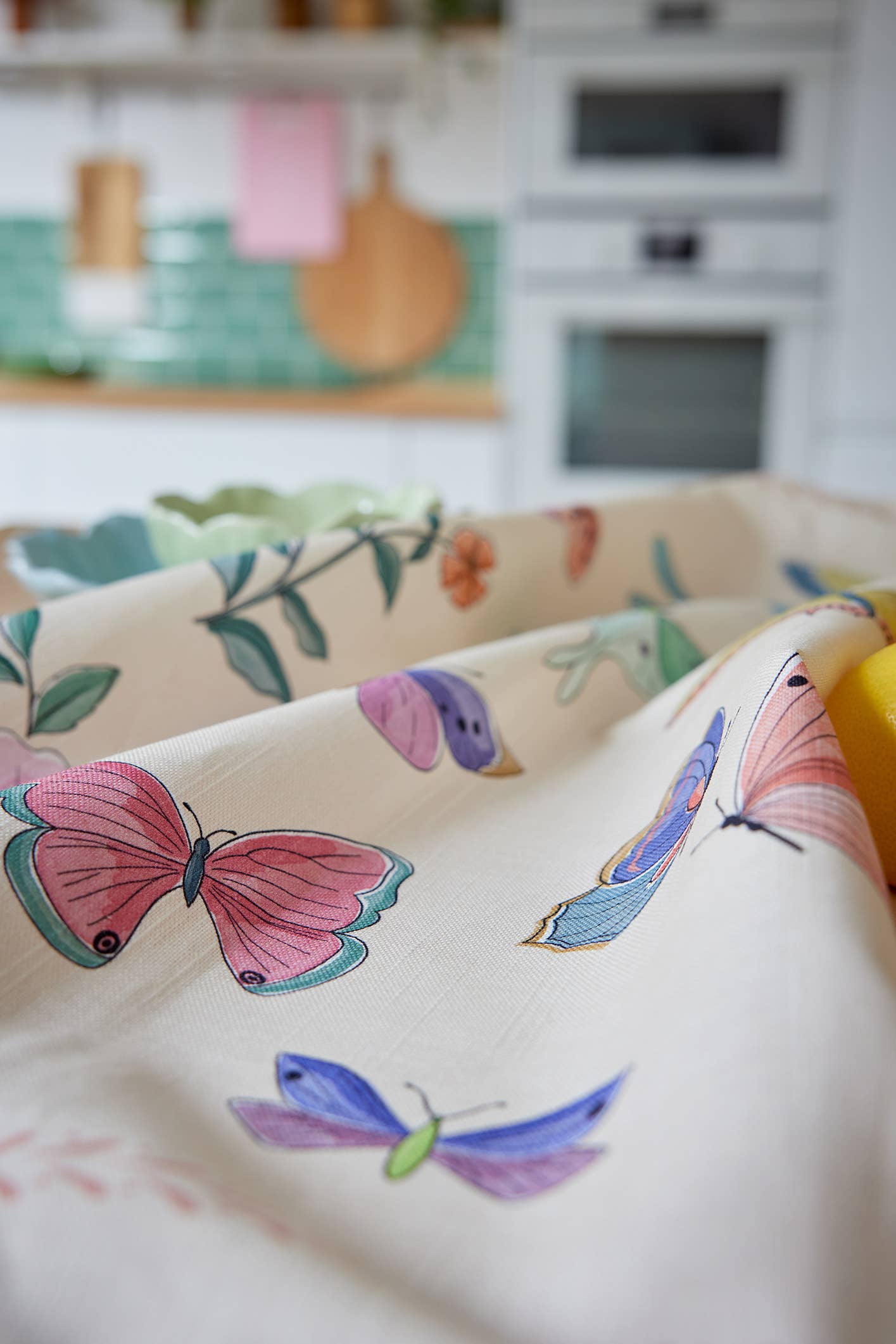 Coucke – Engroshandel Viskestykke – Sommerfuglene - viskestykke trykt 50x75 i halvørred4