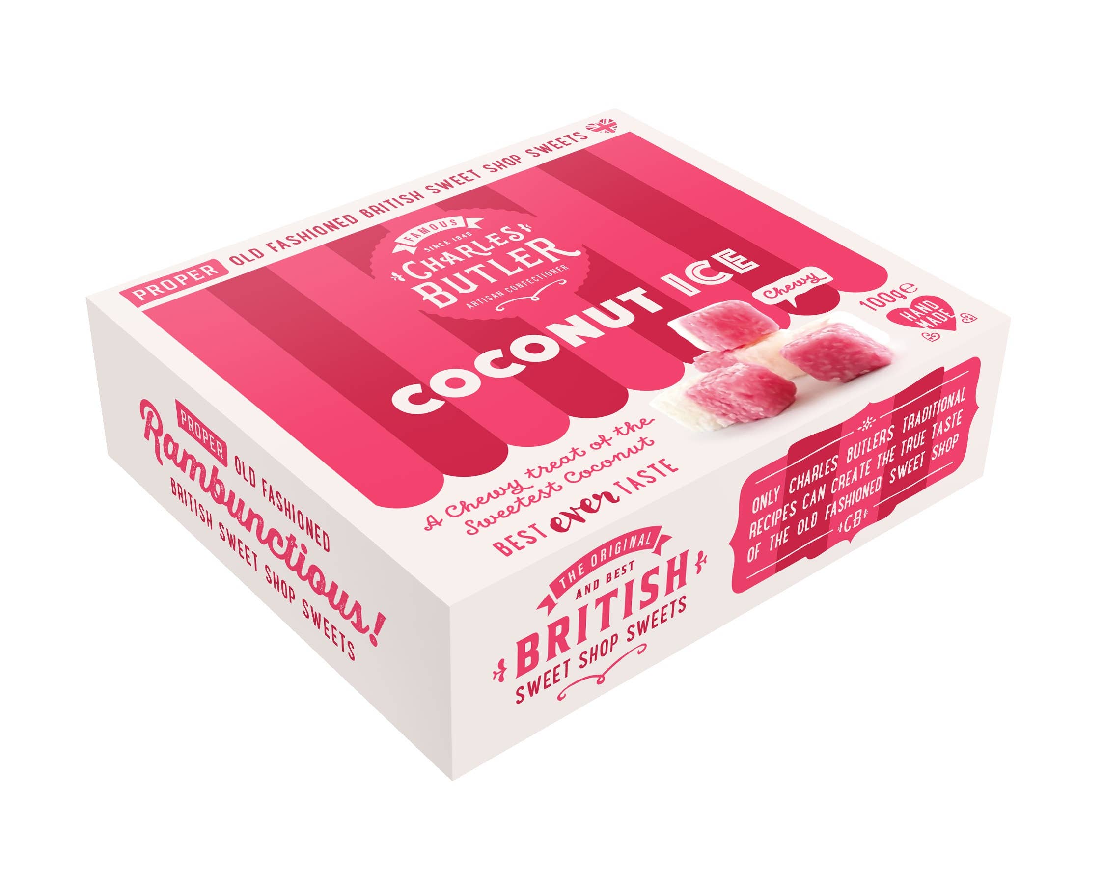 Charles Butler – wholesale Boiled sweets – Charles Butler Coconut Ice 100g3