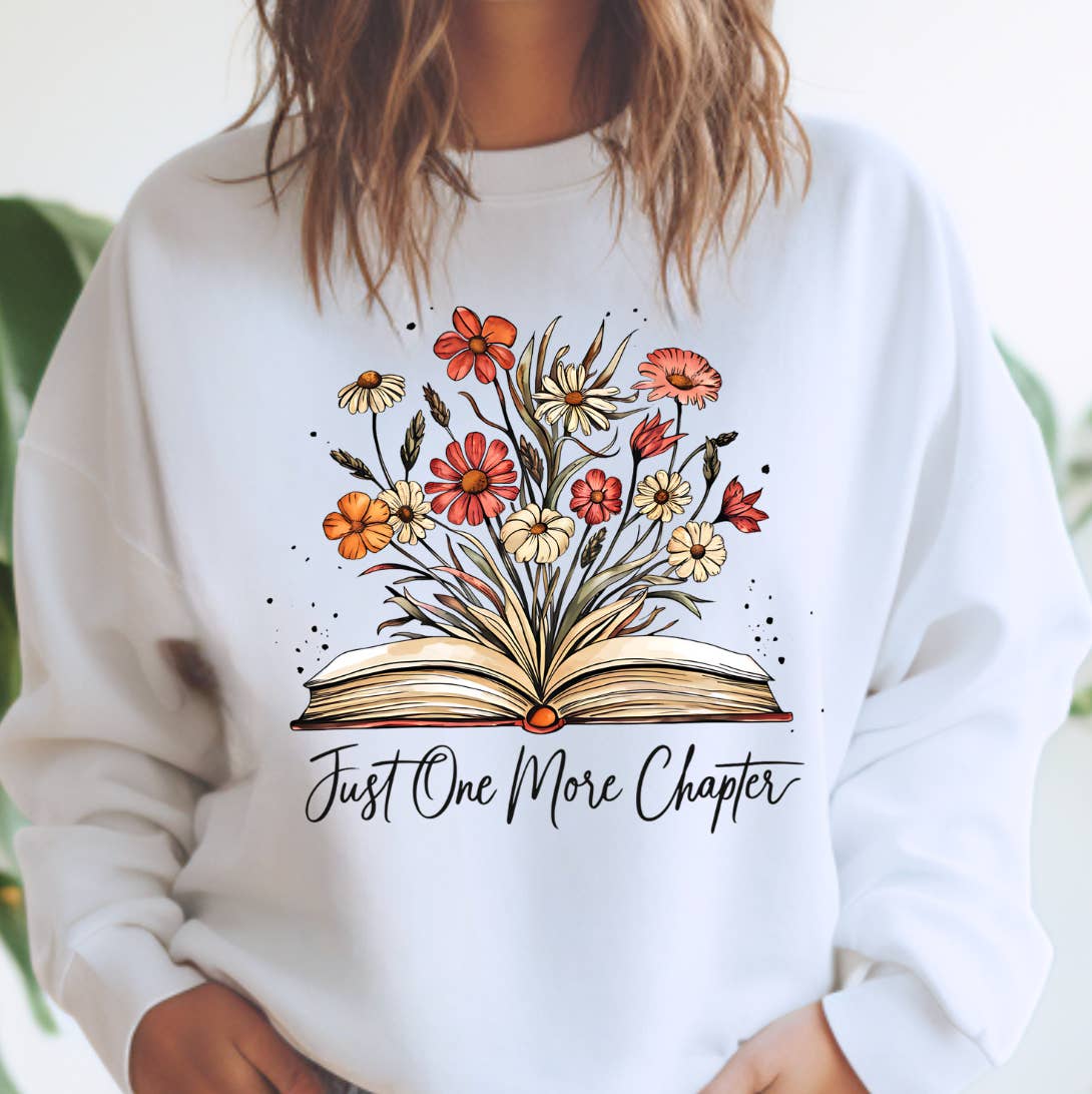 Kiki's Boutique - Wholesale Graphic Sweatshirt - Women's - Just One More Chapter Crewneck Sweatshirt