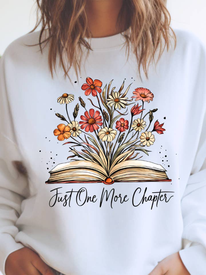Kiki's Boutique - Wholesale Graphic Sweatshirt - Women's - Just One More Chapter Crewneck Sweatshirt0