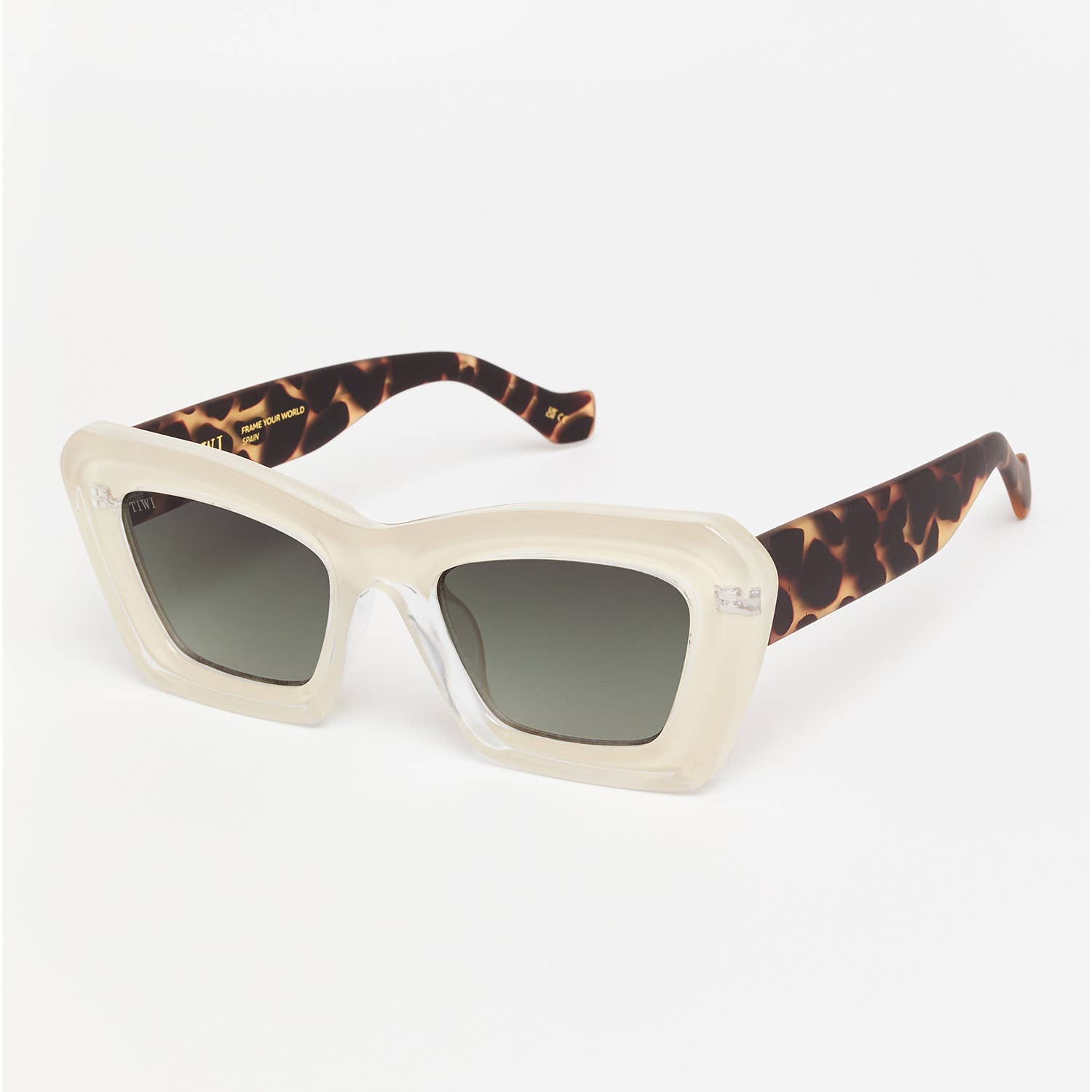 TIWI - Wholesale Sunglasses - Women's - Sunglasses Shiny beige with green gradient lenses1