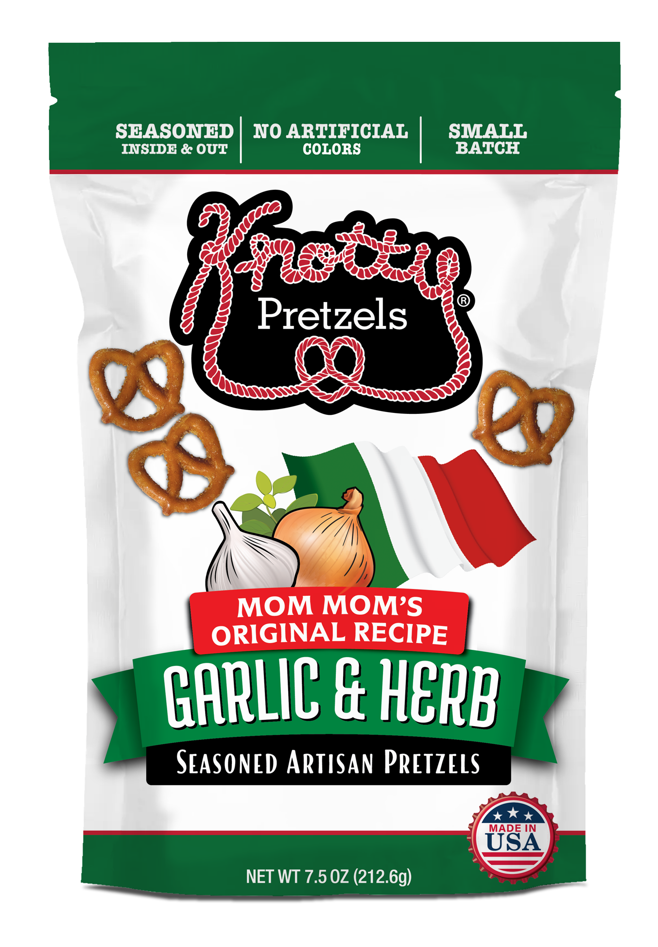 Knotty Snacks LLC - Wholesale Pretzels - Italian Mini Twist Pretzels 7.5oz2