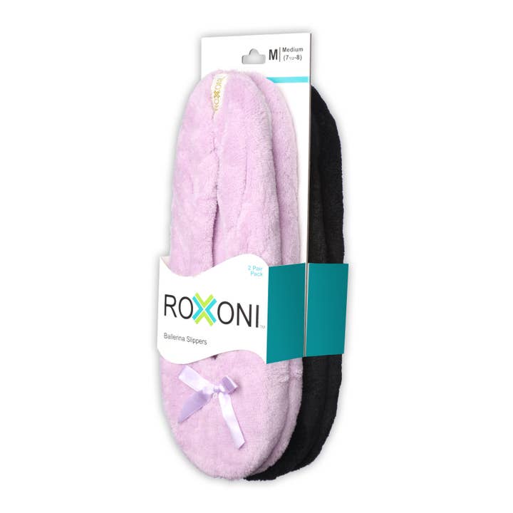 Roxoni – Großhandel Hausschuhe – Damen – Damen (2er-Pack) Wildleder Ballerina Slipper9