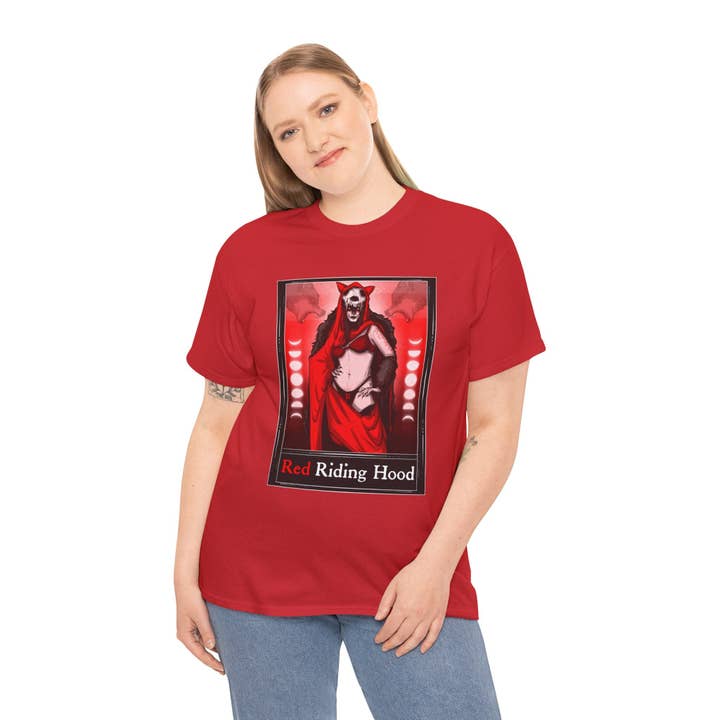 LVB Art - Wholesale T-Shirt (Graphic) - Unisex - Red Riding Hood Tarot (Front & Back Print) Unisex Heavy Cotton Tee20