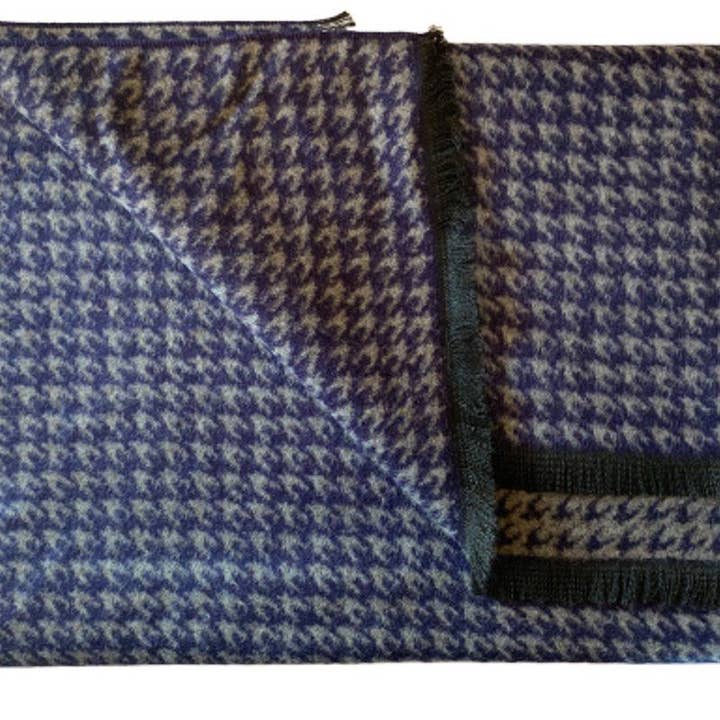 Blue Houndstooth Bamboo Scarf for wholesale by Swole Panda