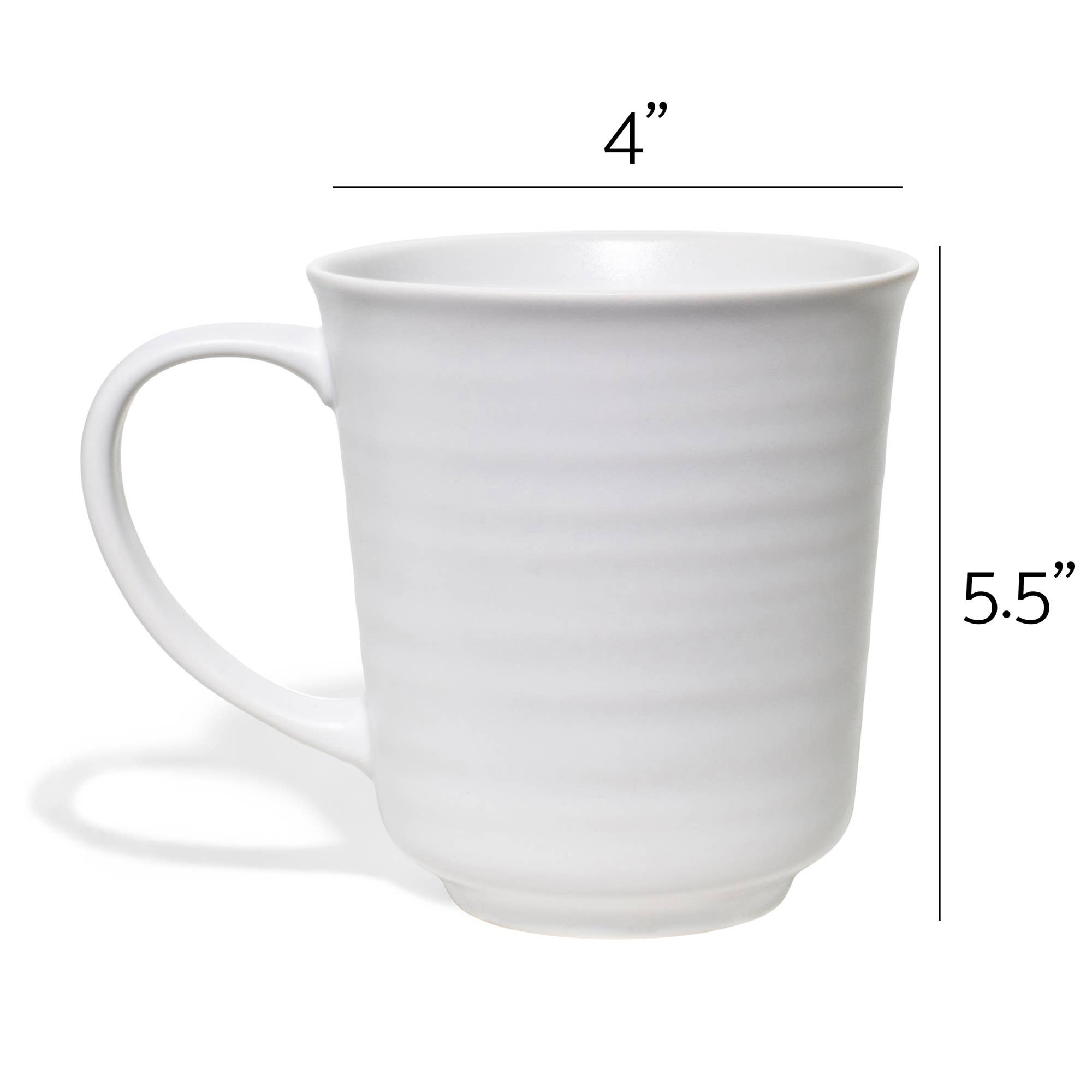 EAST AVENUE – wholesale Kaffekoppar – Vita matta glasyr 17 oz kaffemuggar 4-pack PRIS PER MUGG4