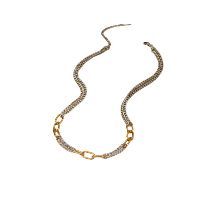Amelia Mixed Metals Necklace for wholesale by MOOD