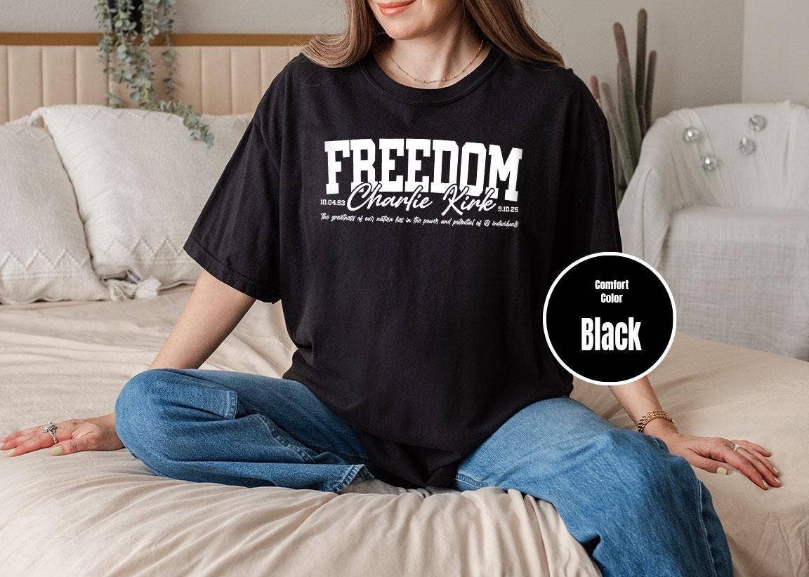 ClevorFit - Wholesale T-Shirt (Graphic) - Unisex - Comfort Colors Freedom Shirt, Charlie Kirk Freedom Sweater4