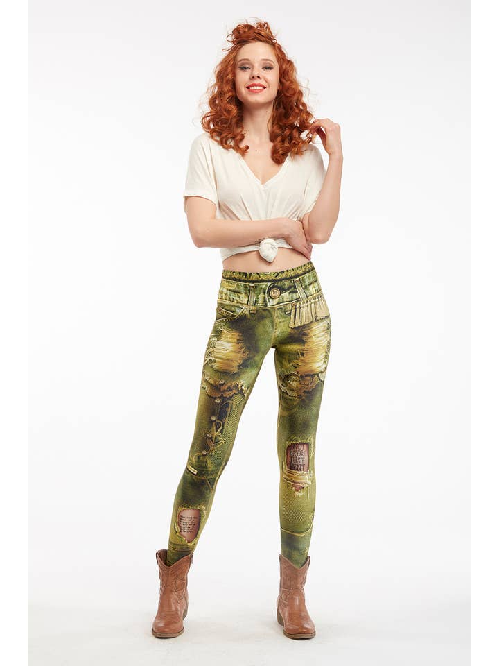 IPNG Design - Vente Legging tendance – femme - Legging à imprimé jean déchiré - Basique6