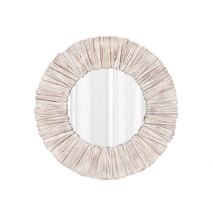 Miroir Rond à Lattes en Bois Promo pour la vente par Park Hill Collection