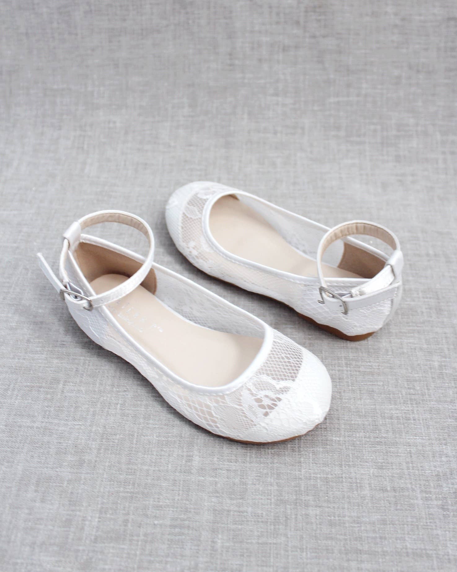 Kailee P. - Wholesale Flats/Loafers - Kids - Lace Ballet Flats with Ankle Strap7