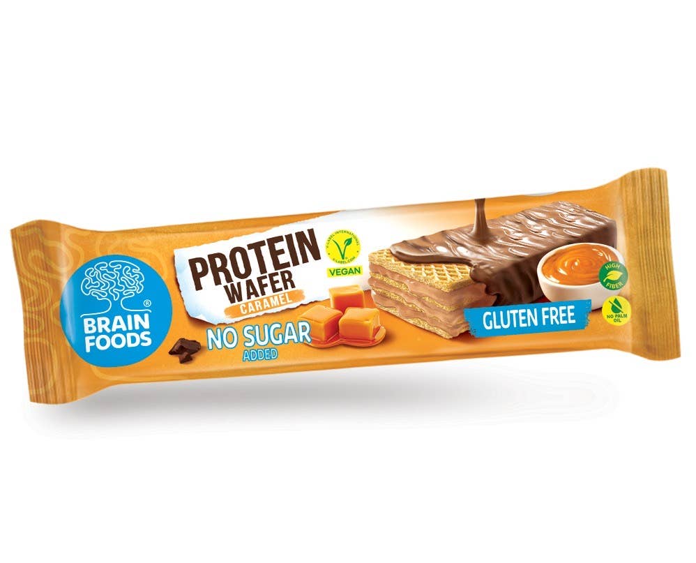 Brain Foods - Wholesale Snack Bar - Protein Wafer with Caramel1