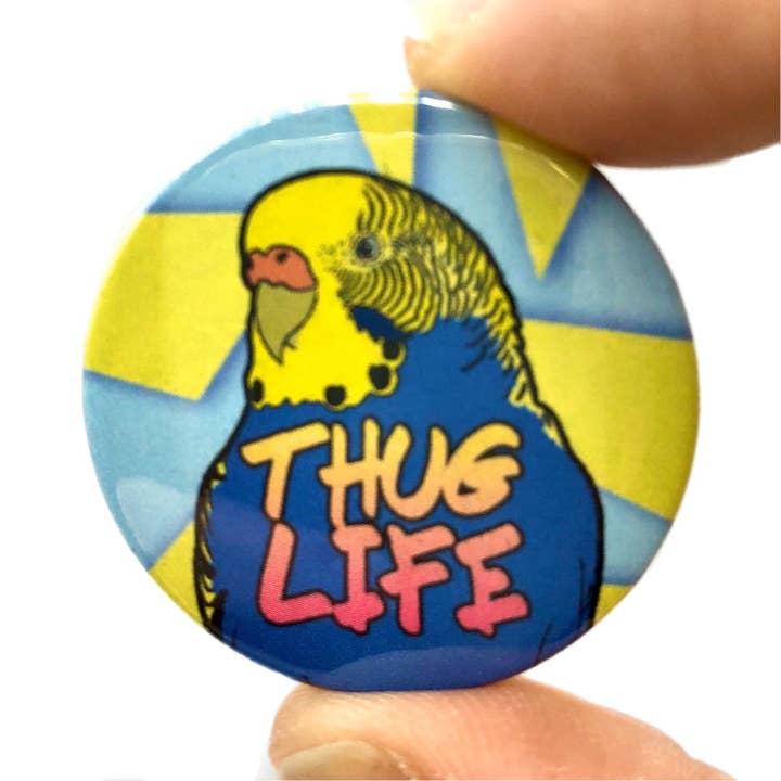 Bite Your Granny - Wholesale Lapel Pin/Button - Thug Life Budgie Button Pin Badge (pack of 3)