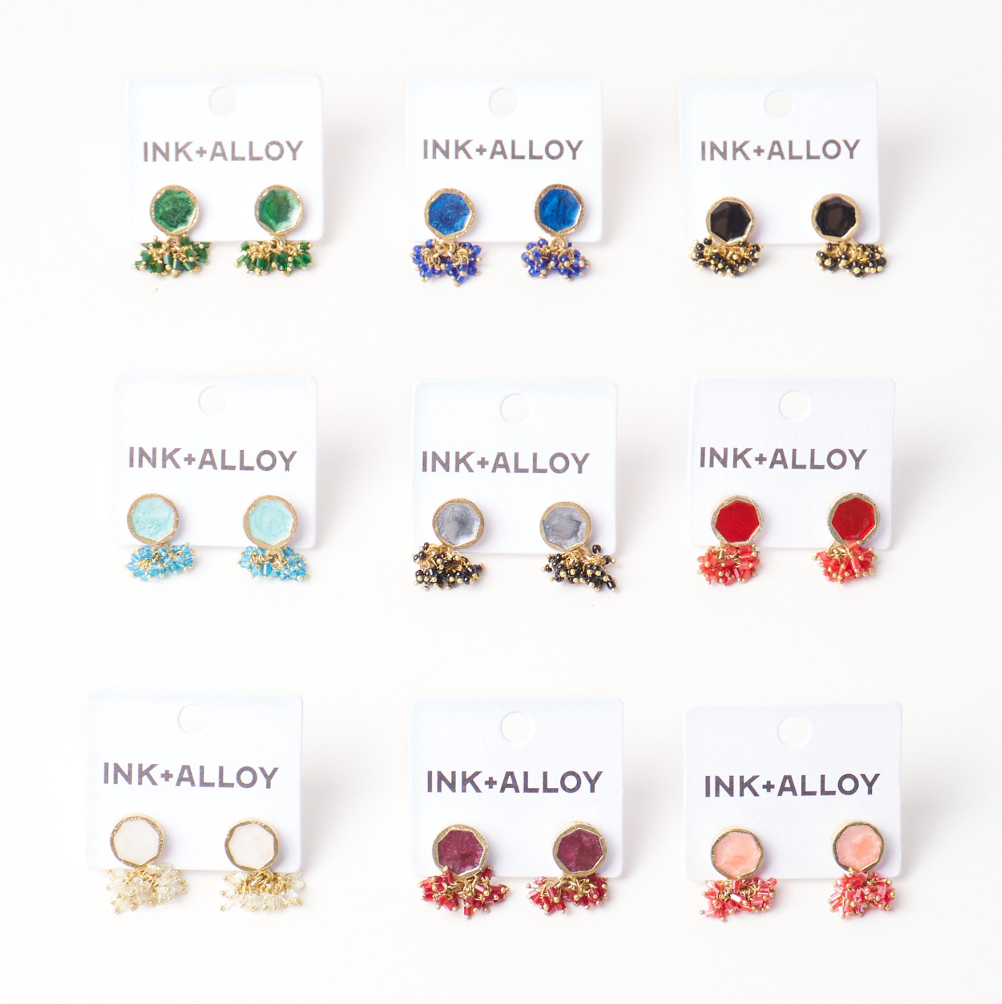 INK + ALLOY - Wholesale Dangle Earrings - Kimberly Enamel Earring Leaf Green3